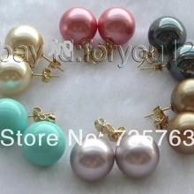 Xiuli 003 14 мм 6 pairs Shell Круглый Жемчужные Серьги 14KGP