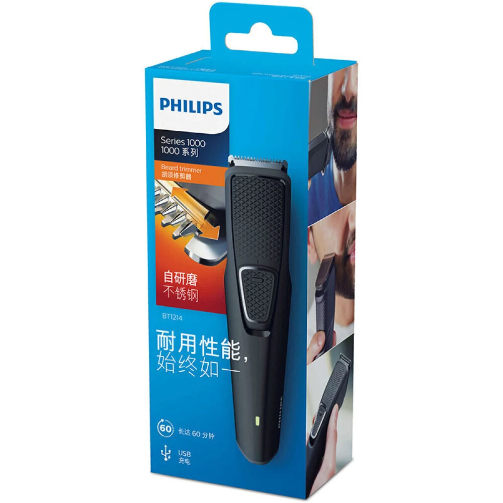 Новинка, Электробритва Philips BT1214 с титановым лезвием, перезаряжаемая машинка для стрижки волос, электрическая бритва для мужчин