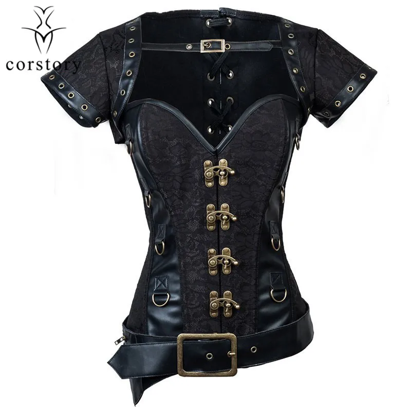 Corstory-Black-Leather-Steel-Boned-Overbust-Corset-Jacket-Waist-Trainer-Steel-Boned-Gothic-Plus-Size-6XL (2)