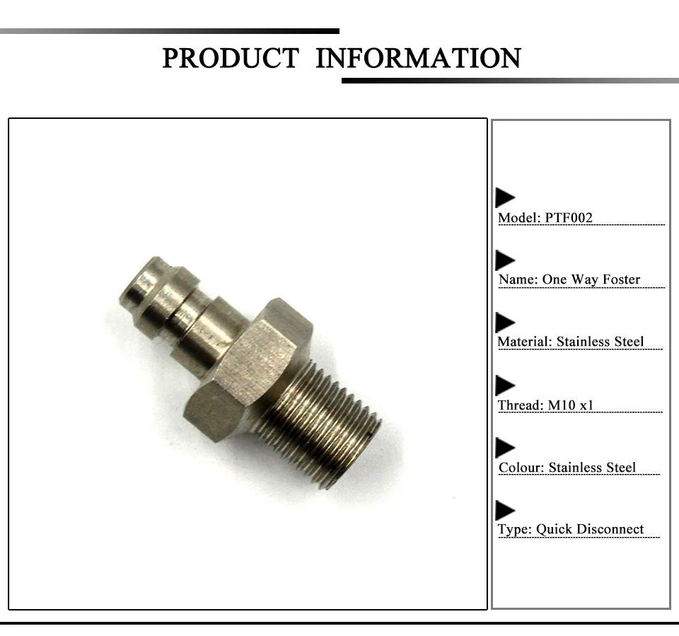 Qupb Пейнтбол Airsoft One Way Фостер Клапан 8 мм заполнить Соски M10 * 1 Нитки вариант Нержавеющая сталь ptf002