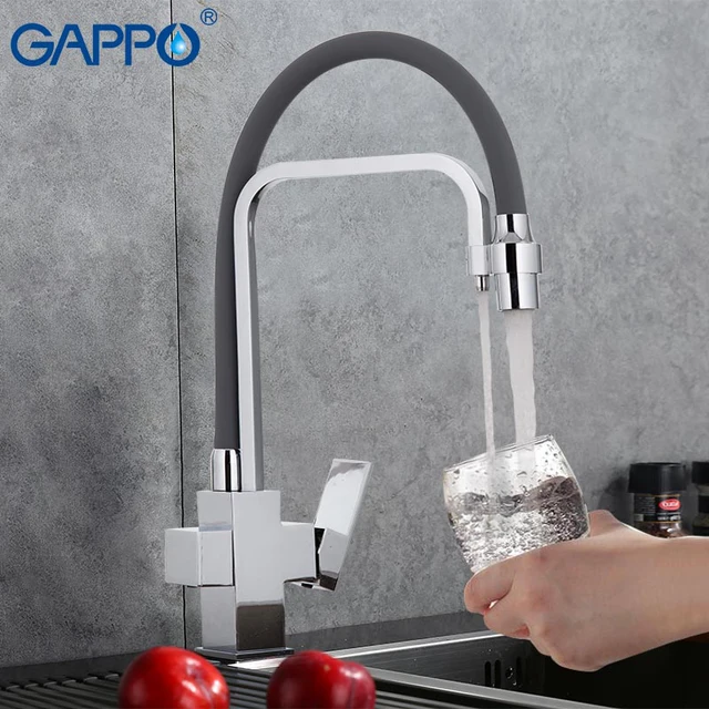 Best Price GAPPO black kitchen faucet with filtered water kitchen mixer faucet kitchen sink tap brass water crane filter tap               