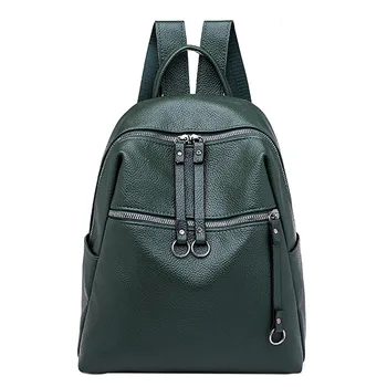 

HTNBO New Travel Backpack Korean Women Female Rucksack Leisure Student School bag Soft PU Leather School Bags for Teenage Girls