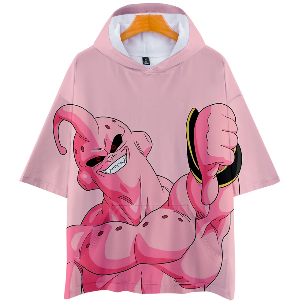 

hot hooded T-shirt casual anime 3D DRAGON BALL T-shirt hooded men's women's short-sleeved cartoon print loose 3D men's t-shirt