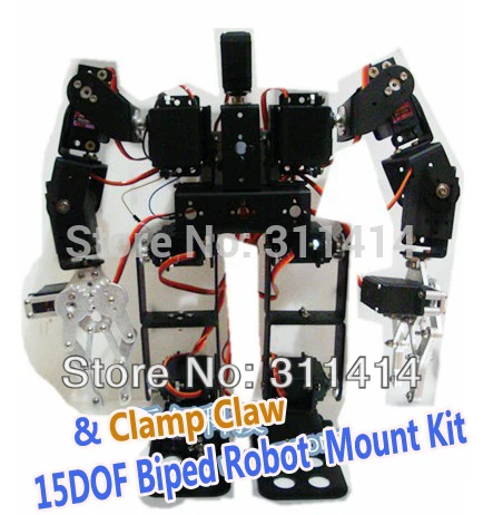 

1set 15 DOF Biped Robot Educational Robot With Aluminium Clamp Claw Mount Kit Servo Bracket For Arduino Walk Dance Promotion