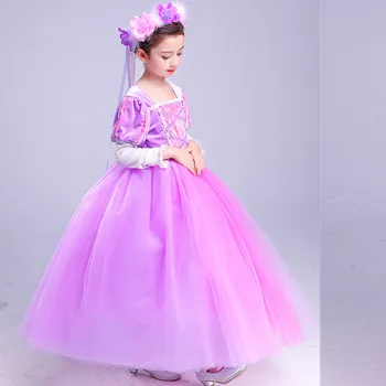

Kids Girls Princess Rapunzel Dresses Full Ball Gown Long Party Dress Christmas Children Clothing Kids Halloween Cosplay Costume