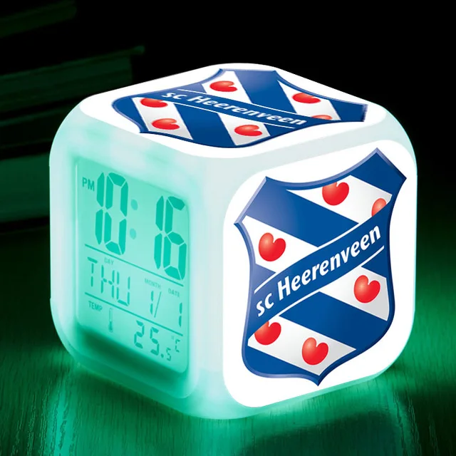 Футбольный клуб Breda NAC изменение цвета светодио дный будильник reloj despertador wekker reveil enfant ночник часы цифровые часы - Цвет: Темный хаки