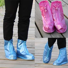 1 пара многоразовых резиновых ботинок для взрослых и детей; утолщенные водонепроницаемые сапоги с принтом; Нескользящие сапоги на плоской подошве