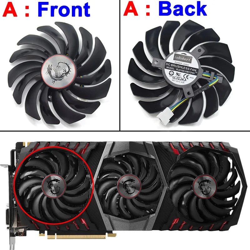 Кулер для видеокарты MSI GEFORCE GTX 1080 TI GAMING X TRIO 95 мм 4