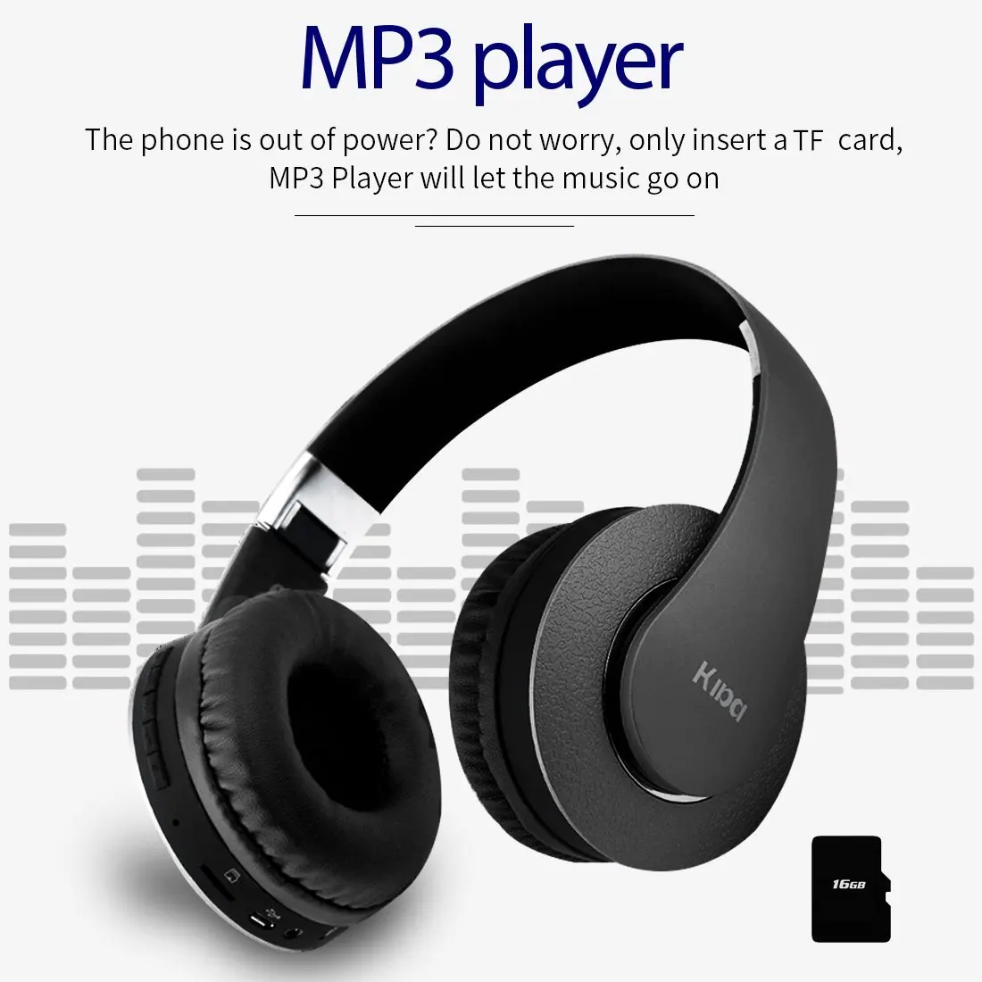 Проводные Беспроводные стереонаушники Bluetooth fm радио mp3 плеер сотовые телефоны ПК