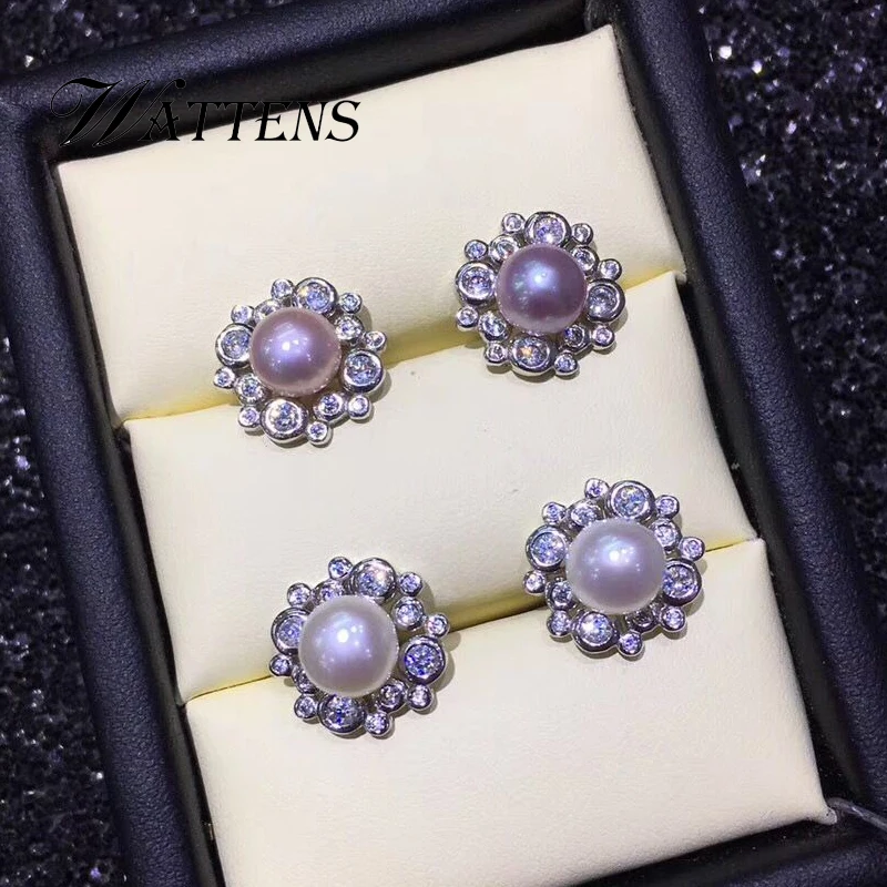 

925 sterling silver flower earrings natural freshwater pearl earrings for women romantic wedding party birthday love gift new