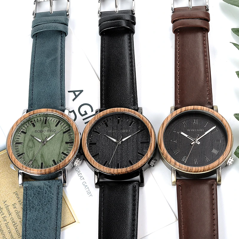 BOBO BIRD V-P01 Bamboo Wood Watches Men New Products Casul Fashion Quartz Wrist Watch horloge