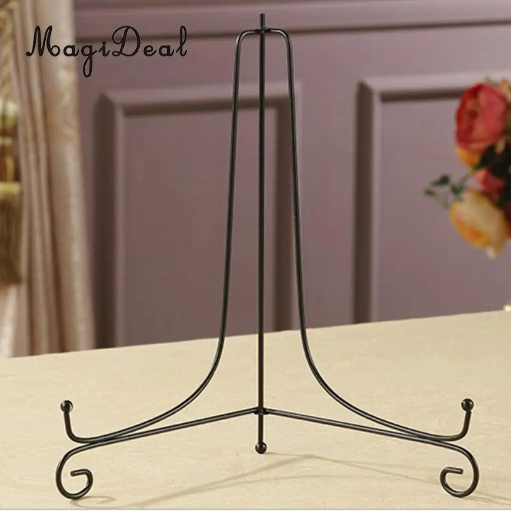 MagiDeal Support De Dislay De Bois Chevalet De Pr/ésentation De Plat De Porcelaine De Chine 4 pouces
