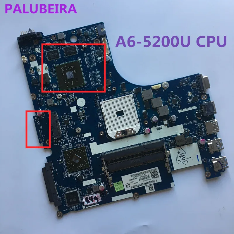 PALUBEIRA высокое качество VAWGA/GB LA-9911P для lenovo G505 материнская плата для ноутбуков FRU: 90003010 A6-5200U DDR3 1GB полностью протестирована