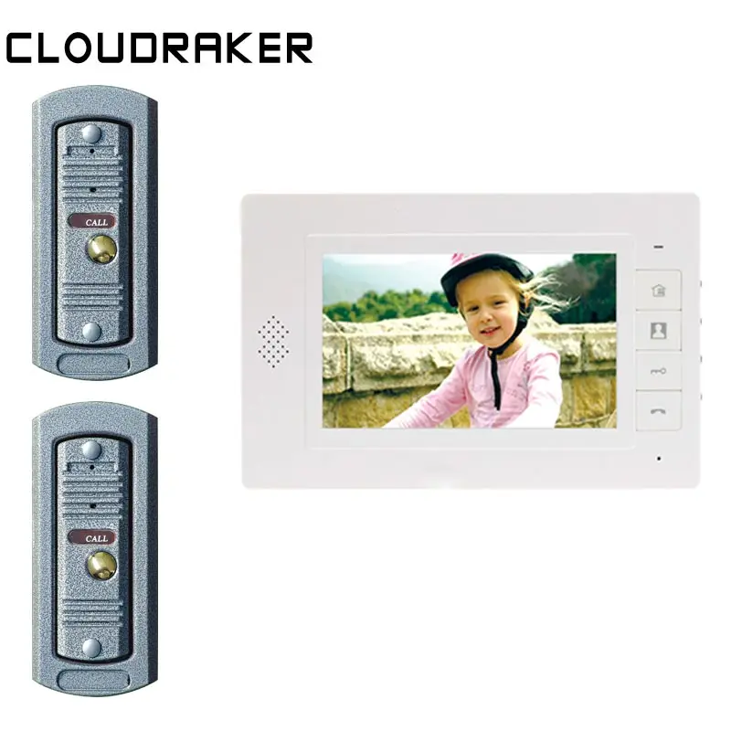CLOUDRAKER 7 дюймовый дверной Видеозвонок домофон 1x монитор с 2x Pi проводной дверная камера телефон