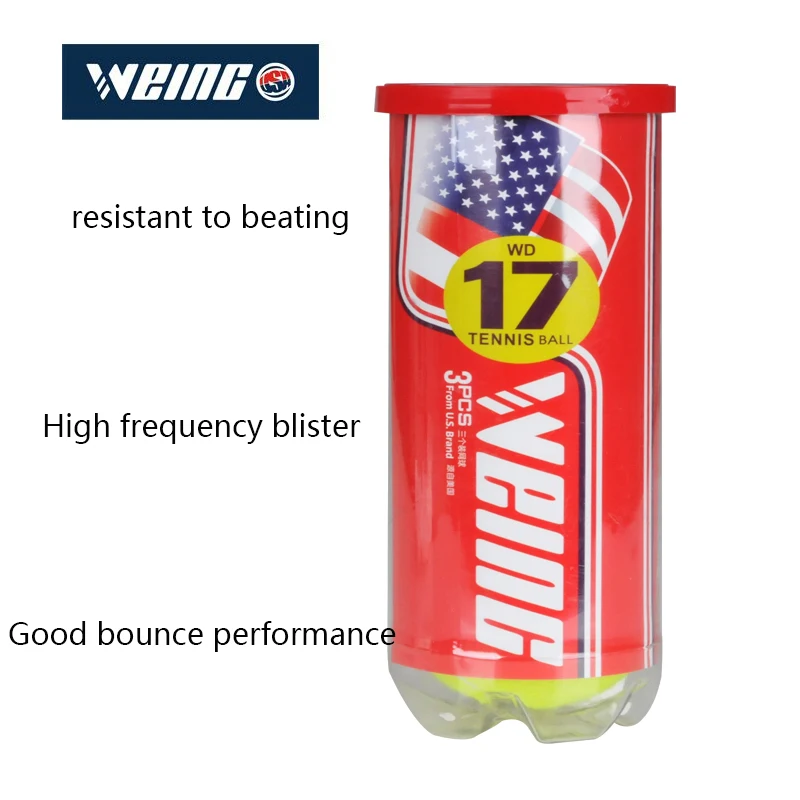 WD-17 Теннисный WEING аутентичный желтый зеленый химический волокно Теннисный любитель тренировочный мяч