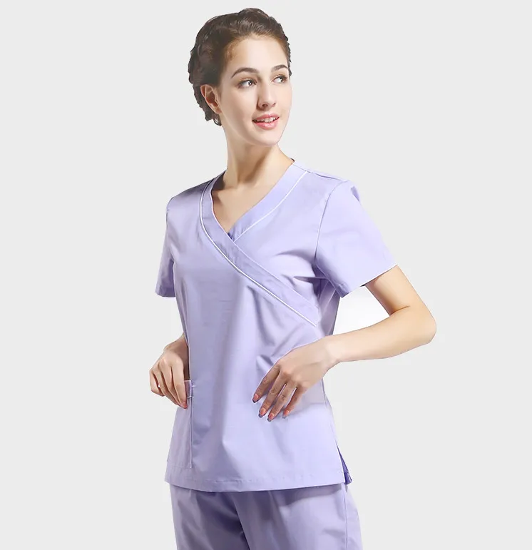 Дизайн Женская Больничная стоматологическая клиника короткий рукав медсестры униформа набор Доктор костюм медика ветеринарная больница чистая одежда