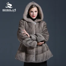 2016 New Women’s Winter Mink Fur Coat Grey Color Mink Fur Beautiful Fashion Spring Festival Sale