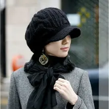 Новинка, зимние Остроконечные шапки, женские модные вязаные шапки, твист, женские теплые береты, шапка HT51074+ 20