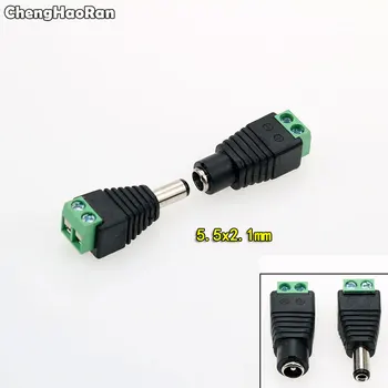 

ChengHaoRan 10pcs Female&Male DC Connector 2.1*5.5mm Power Jack Adapter Plug Cable Connector for 3528/5050/5730 LED Strip Light
