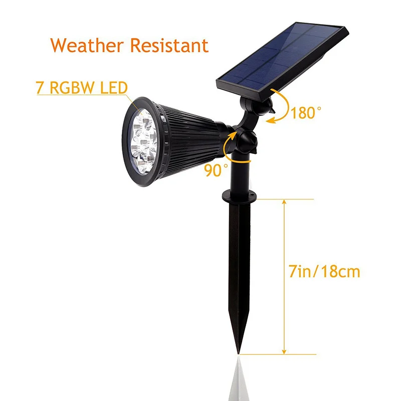 

2Pcs Solar Projectors Lights 7 Colors Change Outdoor Lights for Courtyard Patio Garden Lawn HYD88