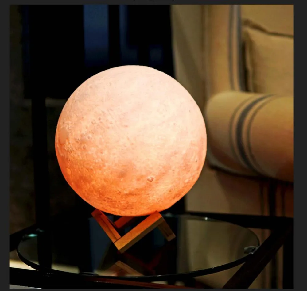 Amroe 3D طباعة مصباح قمري اللون تغيير جهاز التحكم عن بعد غرفة نوم خزانة شريط ليلة ضوء الزفاف حزب ديكور عيد ميلاد هدايا عيد الميلاد