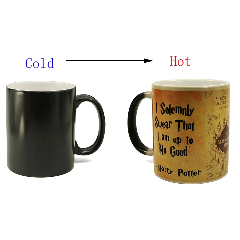 

Heating discolorationMagic Mug Harry Hot Drink Cup Changing Mug Potter Marauders Map Mischief Managed Wine Cup Creative Gifts