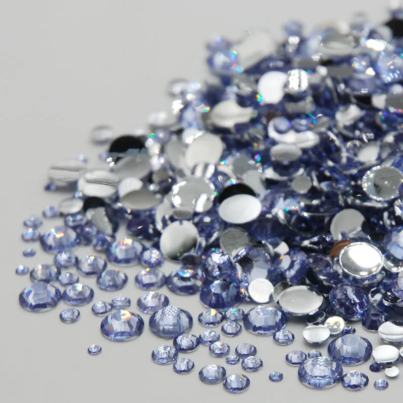 Violet Rhinestone Mixed Sizes Top Quality Non Hotfix Flatback Acrylic Rhinestones For Nail Art Decoration DIY Nail Mix Beads Pins & Pincushions