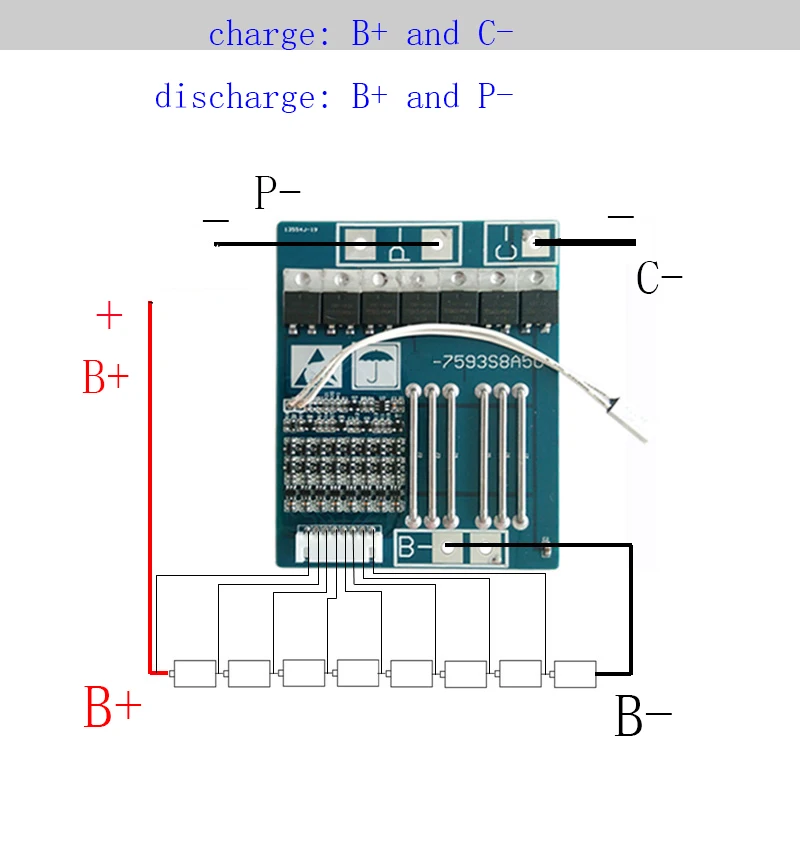 8 S 50A 33,6 V липолитиевый полимер BMS/PCM/PCB плата защиты батареи для 8 упаковок 18650 литий-ионная батарея сотового w/Temp