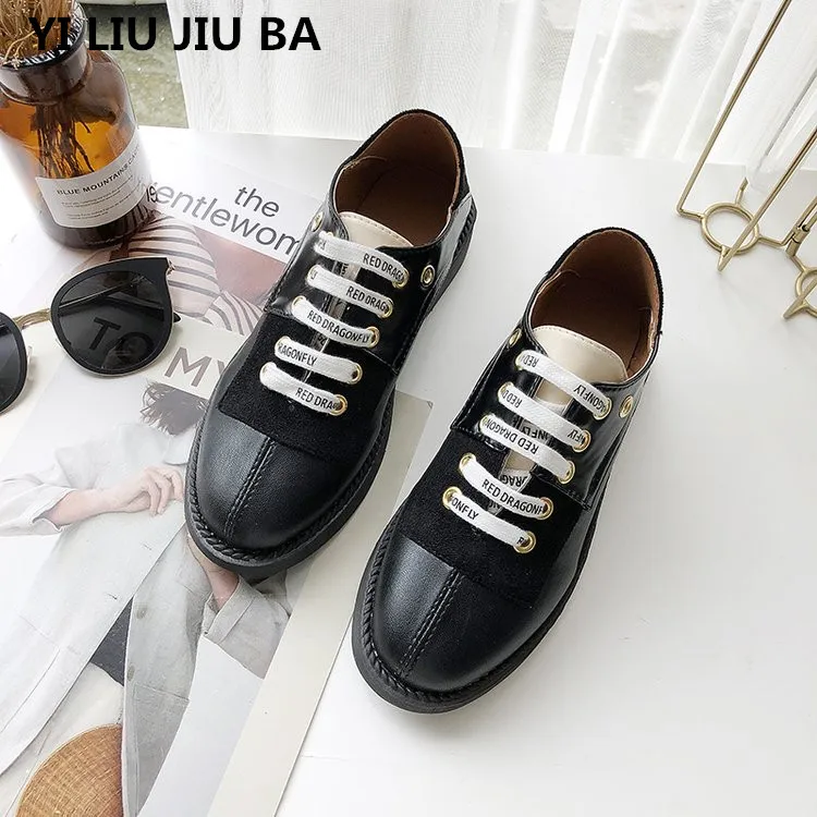 

Spring Autumn Flats Women Shoes Loafers Patent Leather Low Heels Slip On Footwear Female round Toe Thick Heel shoes woman *159