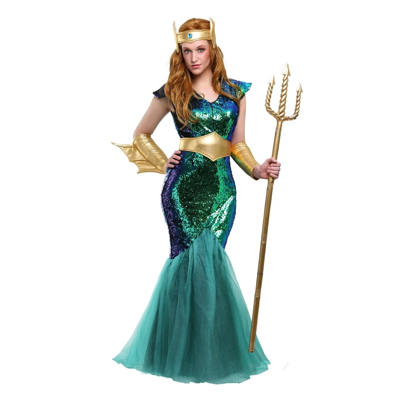 Disfraz de Halloween disfraz de sirena de mar para adultos
