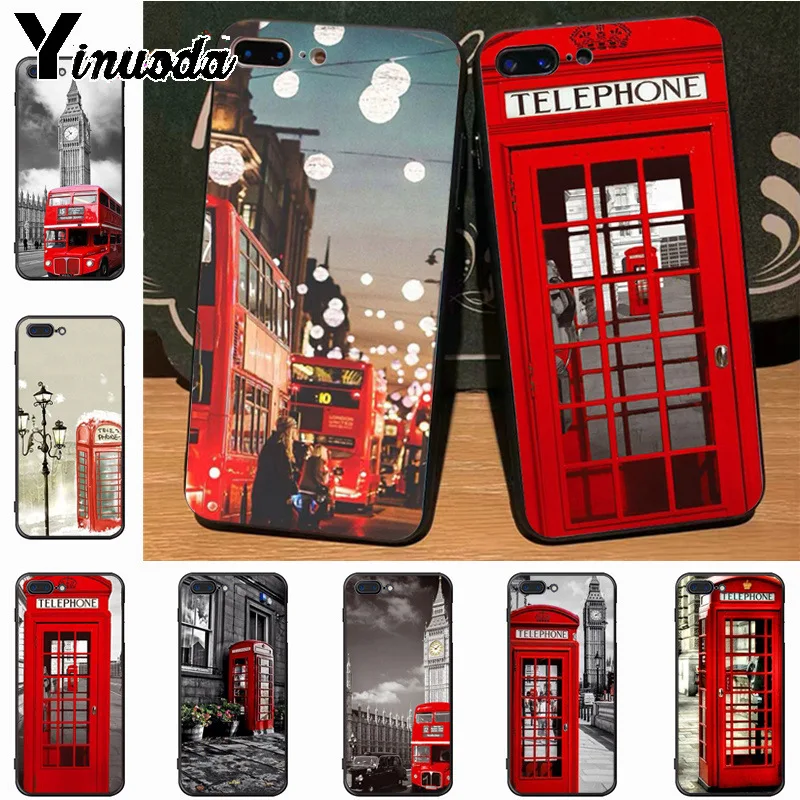 

Yinuoda Multi colored bus london phone booth light soft tpu Phone Case for iPhone 7plus X 6 6S 7 8 8Plus 5S 11pro case