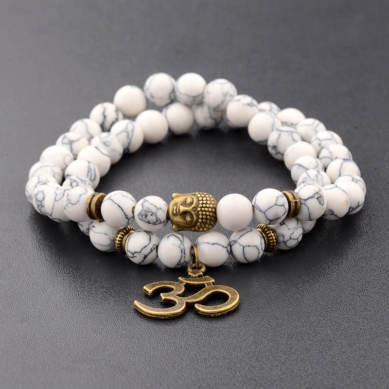 Pulseira Buda Retro Bead para Homens, Pedra Natural, Pulseiras Chakra Pretas, Erkek Bileklik, AB226