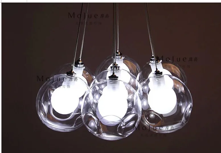 Подвесные лампы для столовой d12см креативные красочные стеклянные шарики с мыльными пузырями, подвесные светильники из стекла для детской спальни ресторанов