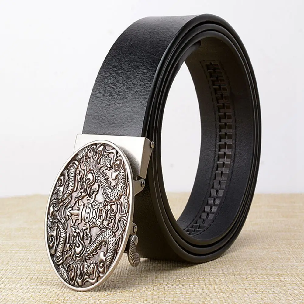 

Formal Suits Belt Men High Quality Luxury Double Dragon Automatic Buckle Business Men's Belts For Wedding Genuine Leather Strap