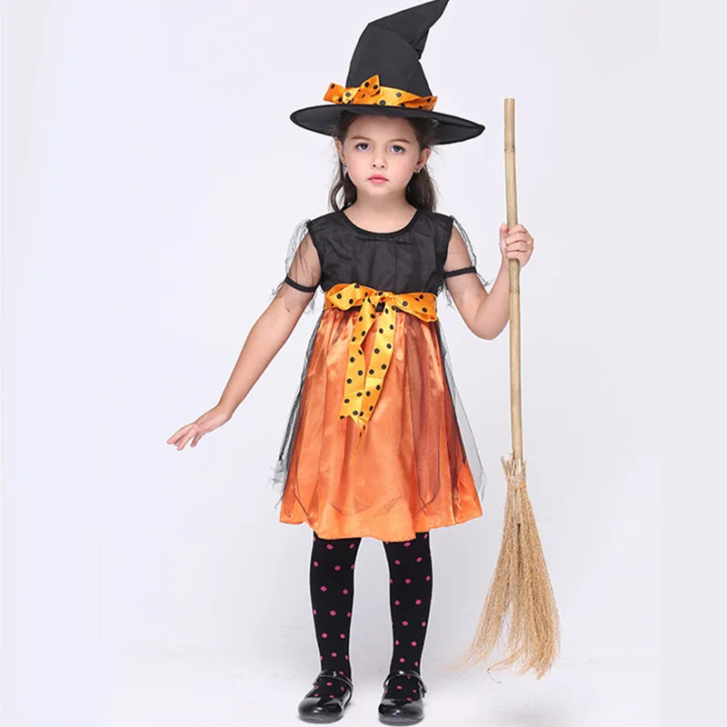 

Halloween Cosplay Baby Cotton Clothing hat dress Costumes 2pcs Children Set Short sleeves Infant Girls Clothes For Party