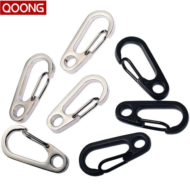 

QOONG Simple Mini Spring Buckle Portable Tool Key Chain Ring Holder Men Women Car Keychain Metal Keyring Key Accessorities