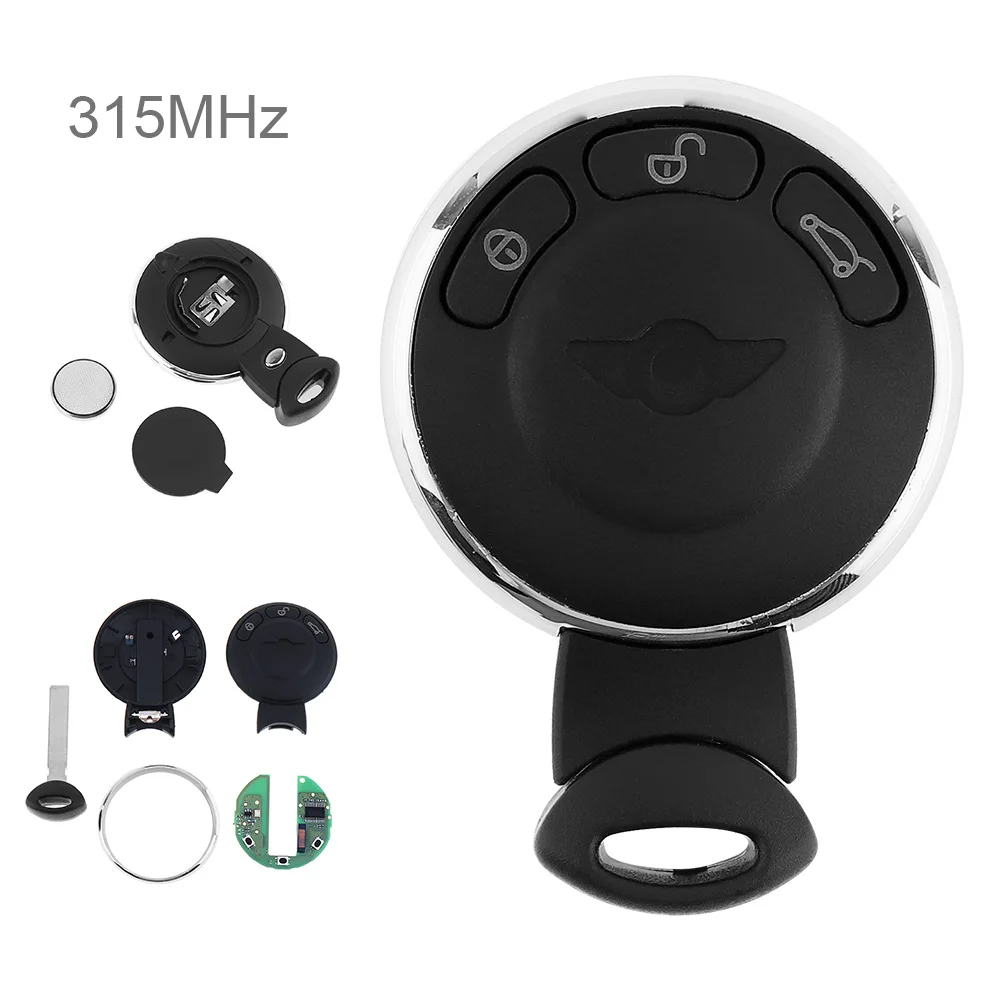 

315Mhz 3 Buttons Smart Remote Car Portable Keyless Entry Key Fob Fit for BMW Mini Cooper 2007-2014 Convenient Car Accessories