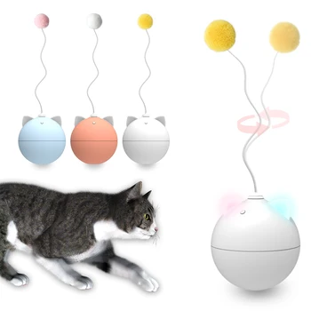 

Electric Cat Toy Self Rolling Ball Feather Toy Cat Playmate Stick Toys GHS99