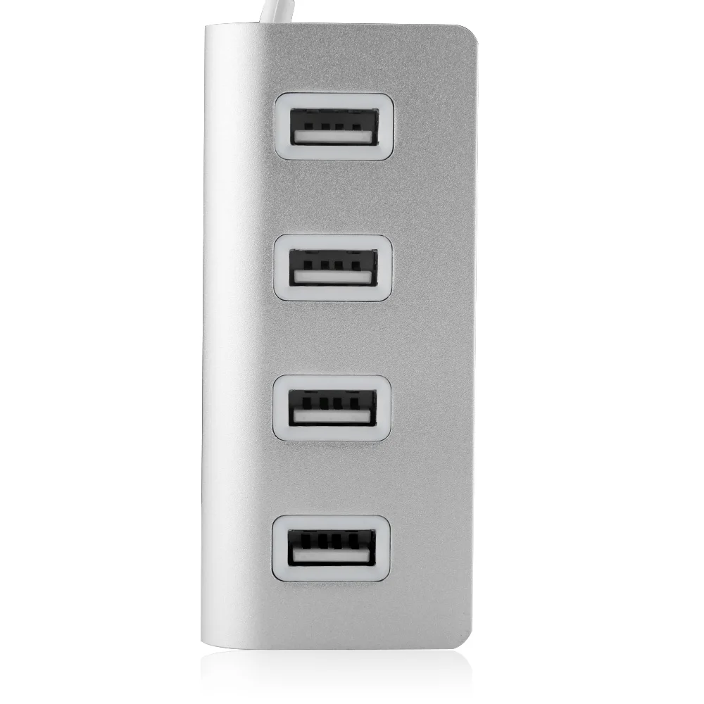 Микро USB концентратор 2,0 высокоскоростной адаптер многопортовый usb-адаптер портативные концентраторы USB 4 порта серебро для ноутбука ПК использование компьютера
