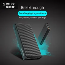 ORICO QC3.0 Power Bank 10000mah 20000mah Powerbank Type-c Two-way Quick Charge BC1.2 Charger External Battery 18W for Phone