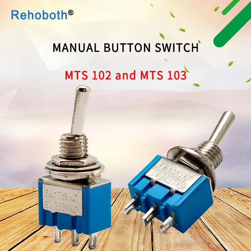 

5 Pcs AC ON-ON ON-OFF-ON SPDT 2 Position Latching 3 Position Latching Toggle Switch 125V/6A 250V/3A Switch