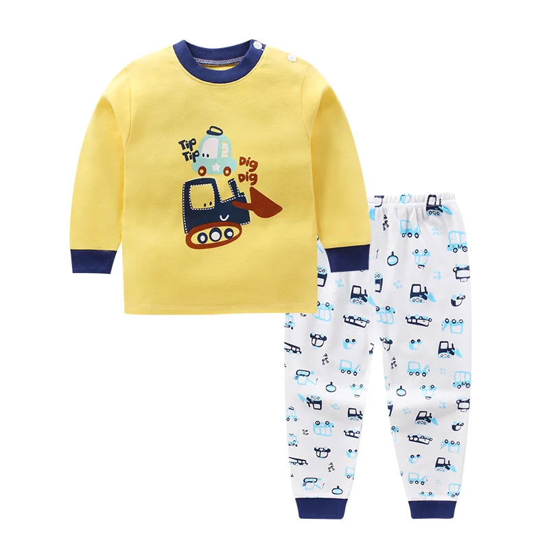 Хлопковая одежда для малышей, футболка с длинным рукавом, топ+ штаны, комплект одежды, нижнее белье для маленьких мальчиков и девочек, 2 предмета