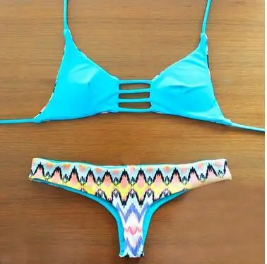 2018 Women Solid Color Two Piece Bathing Suit Swimwear Brazillian High Cut Push Up Cup Swim Suite
