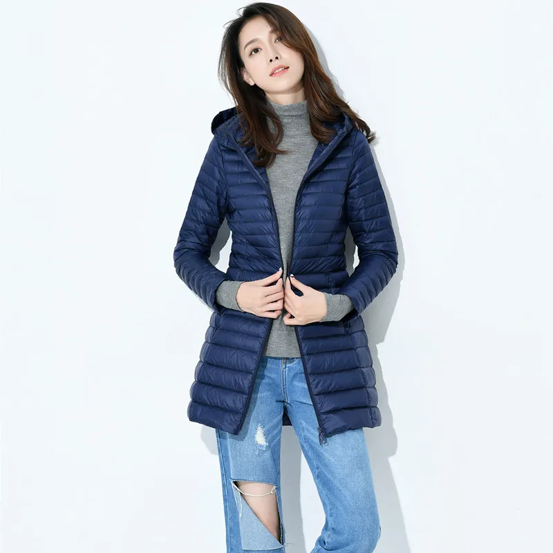 New Femmes gris Style bleu 90 De rhodo Light Femelle Hooides Capot Long Hiver bourgogne 2018 Vestes Mince Noir rouge kaki Automne Veste Parka Canard Pour Duvet 1wXREY