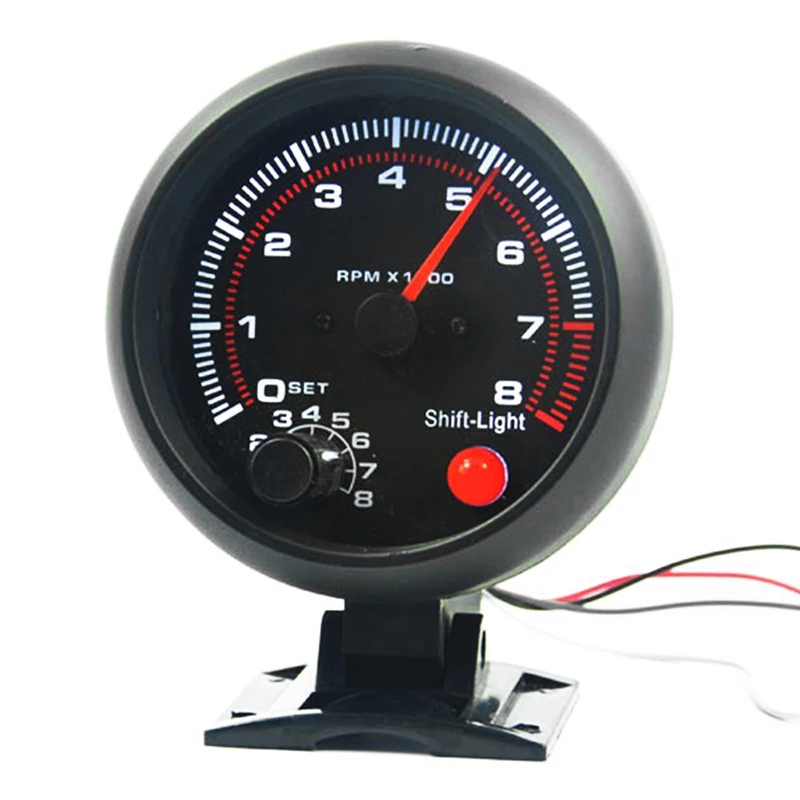 3.5/" Tachometer Gauge Kit Blue LED Car Meter with Shift Light 11000 RPM 12V New