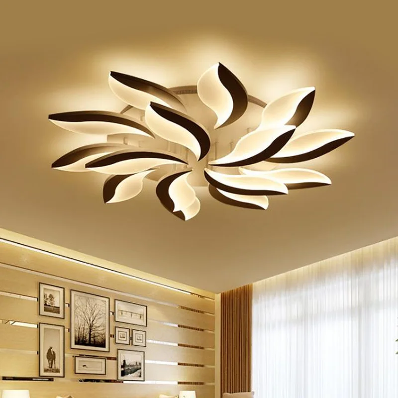 $55.54 Modern LED ceiling lights for living room with remote control acrylic lampshade for bedroom fixture 2.4G RF