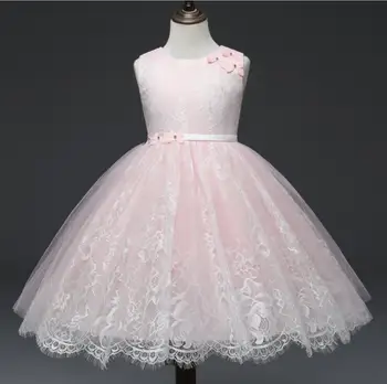 

2019 Korean style girls princess dress voile bow fashion summer girls party dresses 2-7t B868