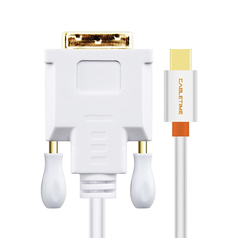 CABLETIME Thunderbolt Mini DP к DVI 24+ 1 кабель-адаптер высокого качества Mini Displayport папа-DVI-D конвертер 1080P N014