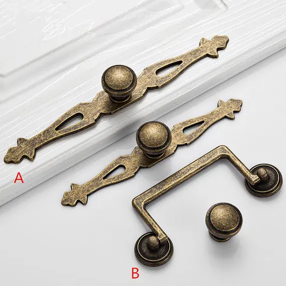 

Antique Bronze Dresser Drawer Pulls Knobs Back Plate Furniture Handles Door Handles Round Knobs Handles Kitchen Cabinet Pulls