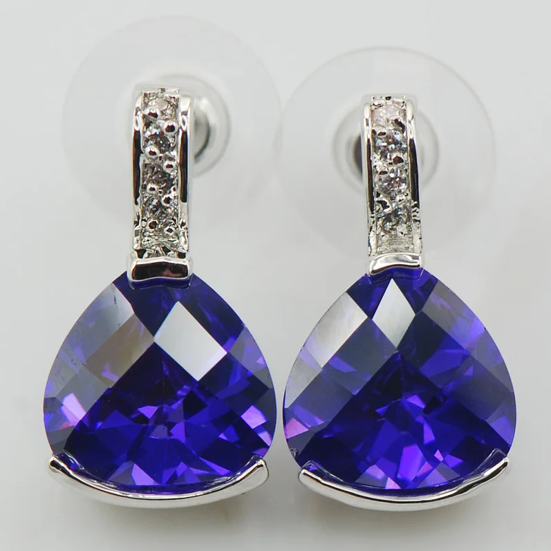 

Purple Crystal Zircon 925 Sterling Silver Earrings TE529